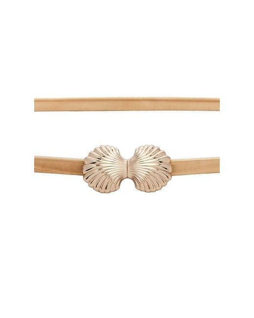Lele Sadoughi Metallic Sea Shell Stretch Chain Belt