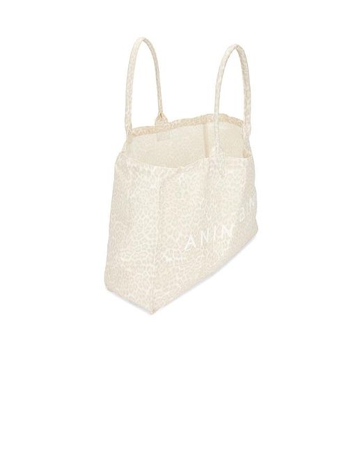Anine Bing Natural Leo Canvas Tote Bag