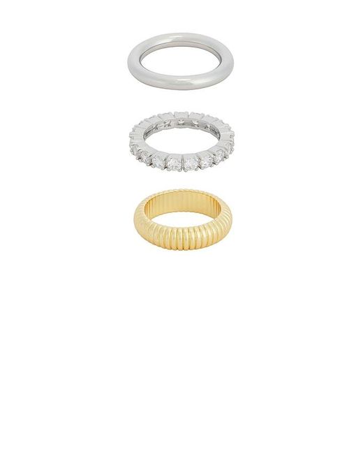 Shashi White Roux Ring Set
