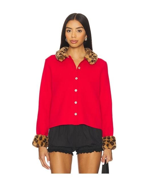 Sleeper Red Carmela Knitted Cardigan