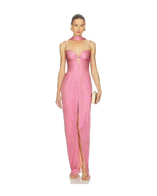 dress maria lucia hohan Stephanie cut-out Pleated Maxi | Silver 100% silk Strapless design Adjustable back Fully lined Concealed zipper closure on the skirt French sizing The model is 178 cm tall and wears a FR 34 size Check size chart for your own size STEAM Maria Lucia Hohan Roxene Long