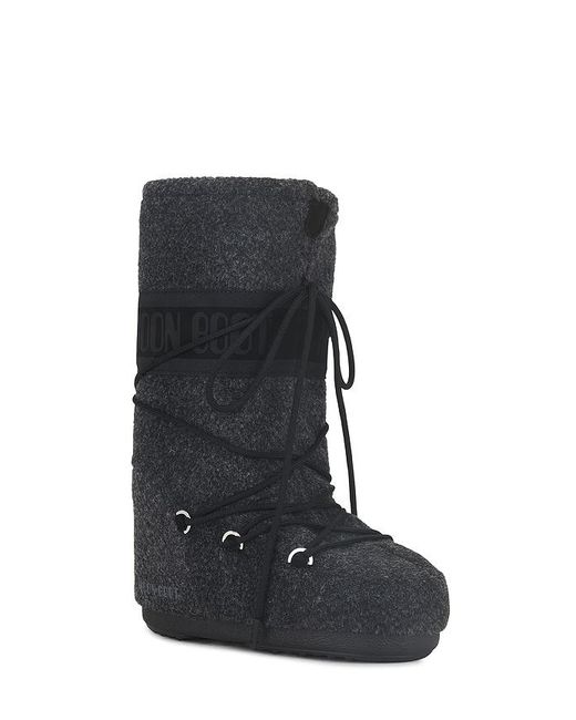 Moon Boot Icon Felt Boot in Black | Lyst