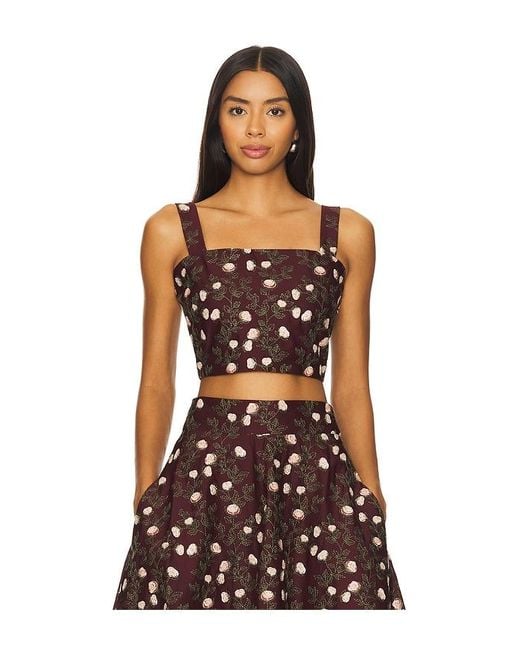 Agua Bendita Black Embroidered Cotton-Blend Sleeveless Top