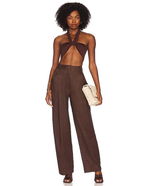 AEXAE Brown Linen Trouser