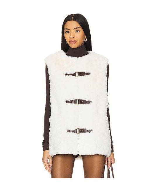 Unreal Fur White Faux Fur Dandy Vest