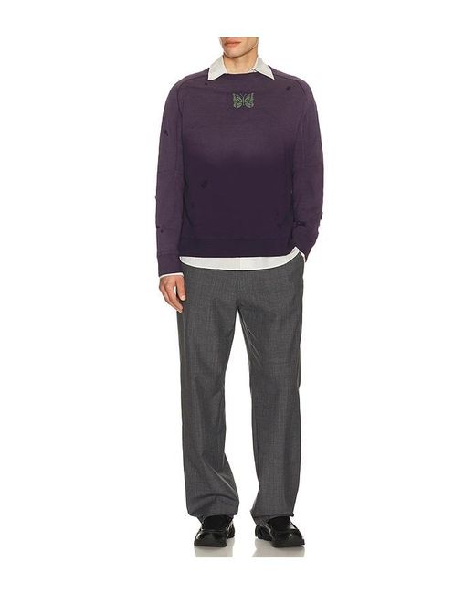 Needles Blue Deconstructed Sweatshirt for men
