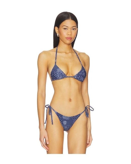 superdown Orange Amadee Tie Bikini Top
