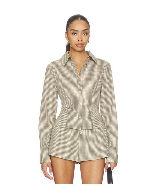 superdown Natural Silas Button Down Top