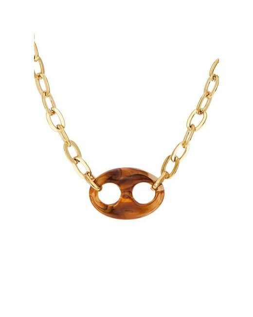 petit moments Brown Acrylic Link Necklace