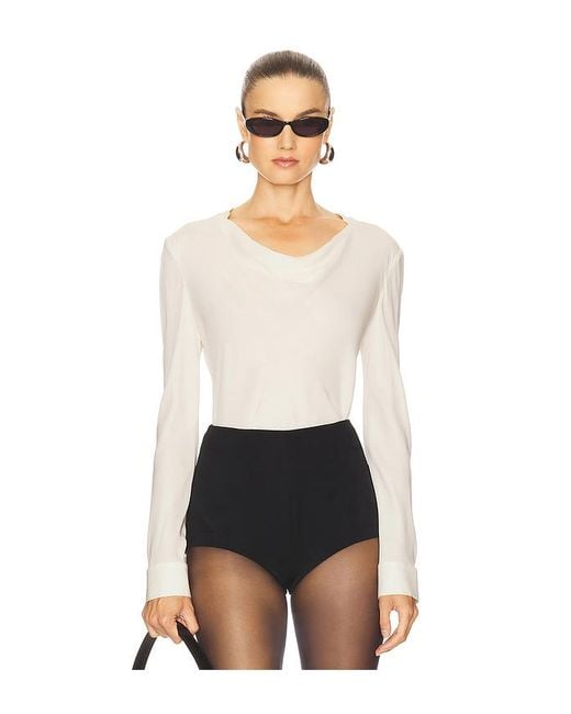 Theory White Long Sleeve Blouse