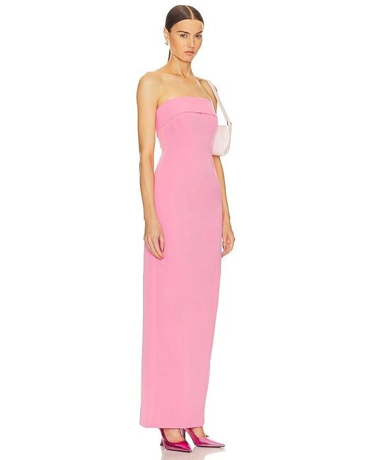 Helsa Pink Kleid Tech Gabardine Long Strapless