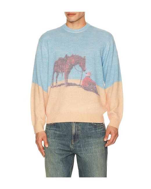 One Of These Days Blue So Far Away Printed Sweater for men