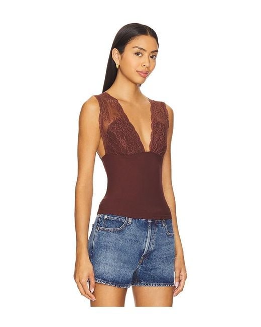 Free People Blue Trägertop Power Play