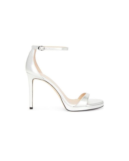 Stuart Weitzman White Nudist Platform Sandal