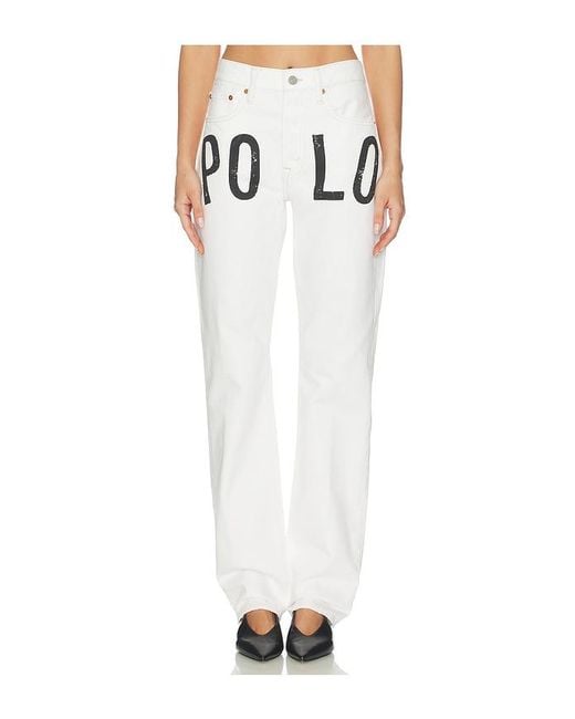 Polo Ralph Lauren White Rigid Denim Standard Straight Pants