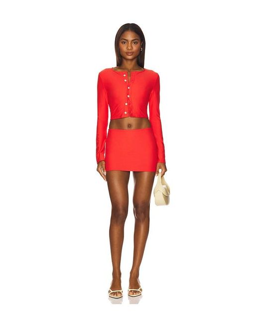Montce Red Button-Down Cardi
