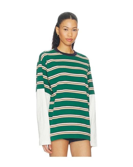 Lovers + Friends Green Dana Layered Tee