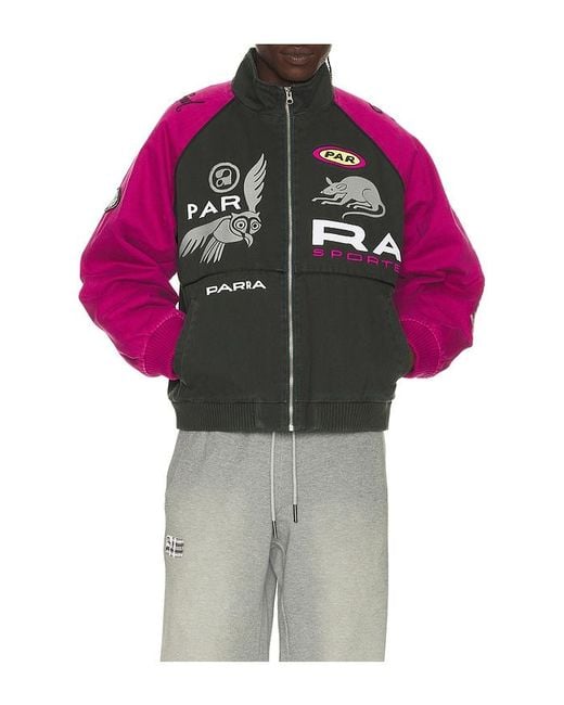 by Parra Purple Owl Meets Rat Racing Jacket for men