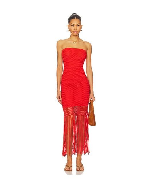 PQ Swim Red Vanessa Fringe Mini Dress