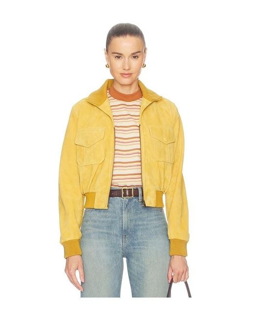 FRAME Yellow The Suede Ace Jacket