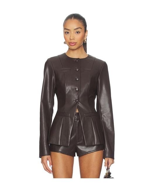 ALL THE WAYS Black Vandellia Faux Leather Blazer