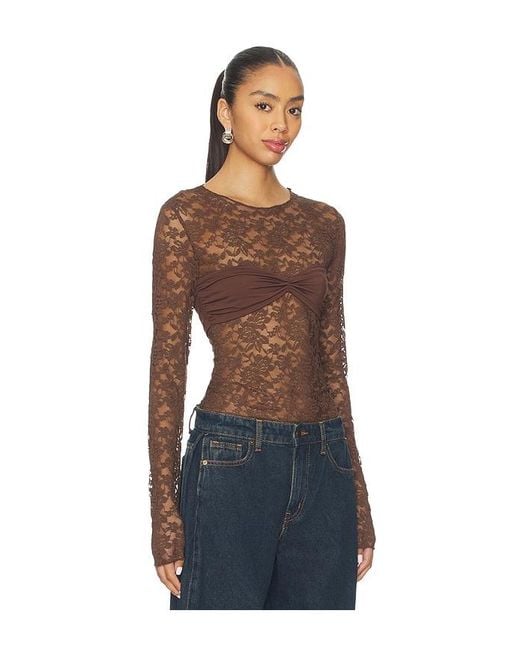 Lioness Blue Midnight Lace Long Sleeve Top