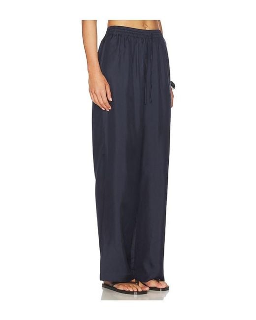 Rohe Blue Wide Leg Silk Trousers