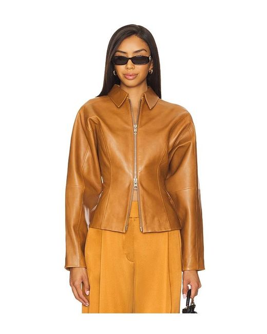 The Sei Orange Lederjacke