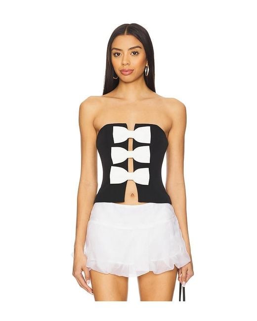 MAJORELLE White Kora Bustier Top