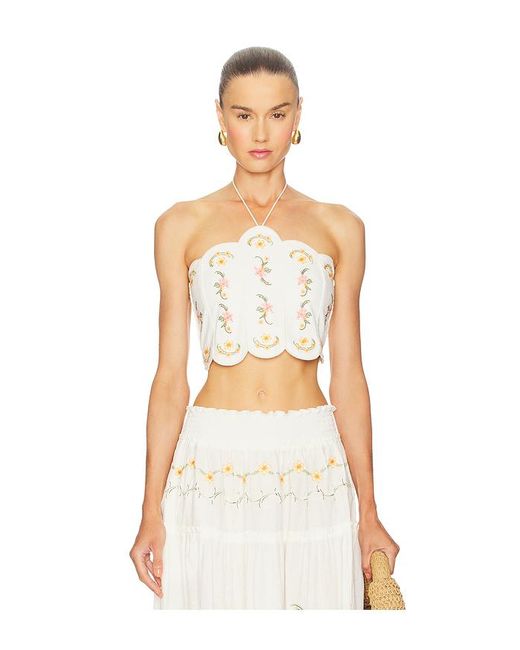 Agua Bendita White Crop-Top Serenity