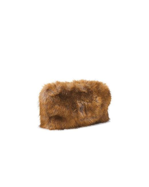 MSGM Brown Fluffy Pouch