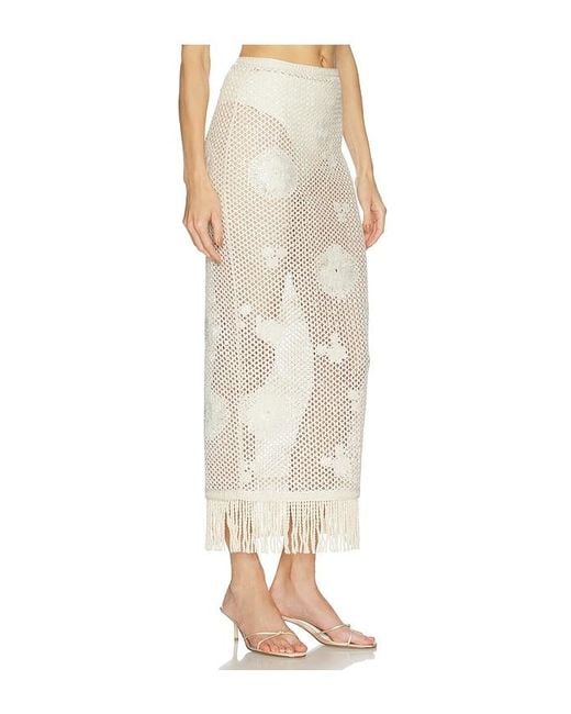 Bronx and Banco White Crochet Mila Skirt