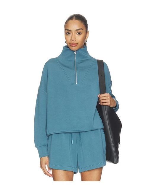 Varley Blue Hawley Half Zip Sweatshirt