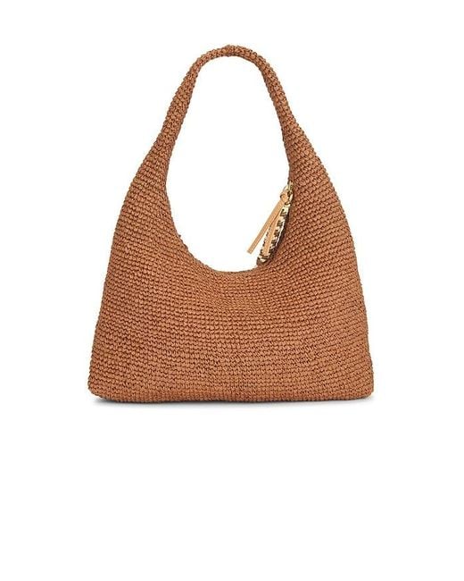 Loeffler Randall Brown Willow Crochet Raffia Shoulder Bag