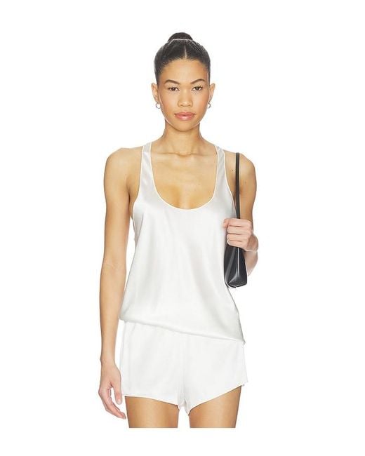 ÉTERNE White Silk Hedi Top