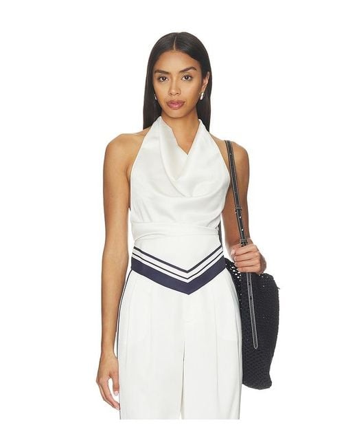 SER.O.YA Blue Nicola Satin Top