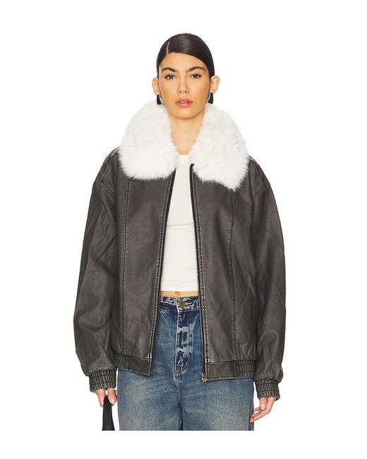 Show Me Your Mumu Black Motor City Faux Fur Jacket