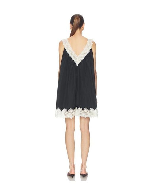 Helsa Black Mini Dress With Lace