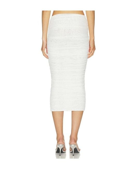 SER.O.YA White Pia Mesh Midi Skirt