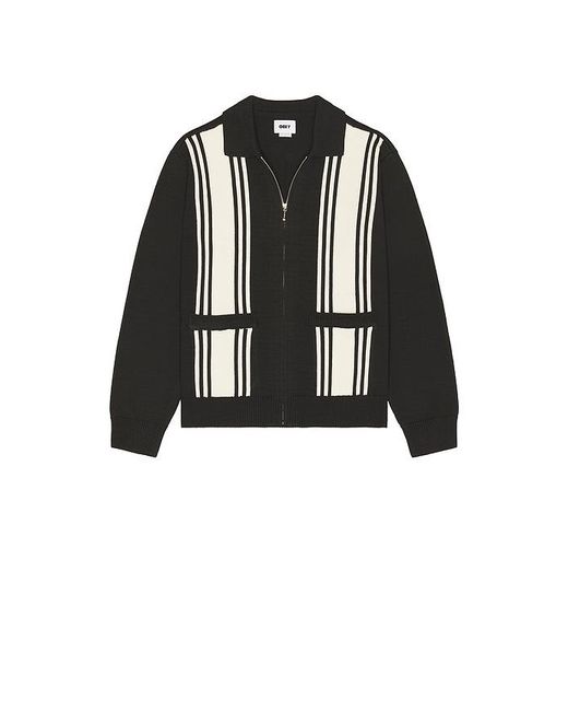 Obey Black Matt Zip Up Sweater for men