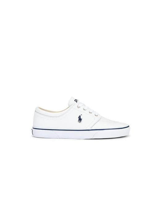 Polo Ralph Lauren White Faxon Solid Leather Low Top Sneaker for men