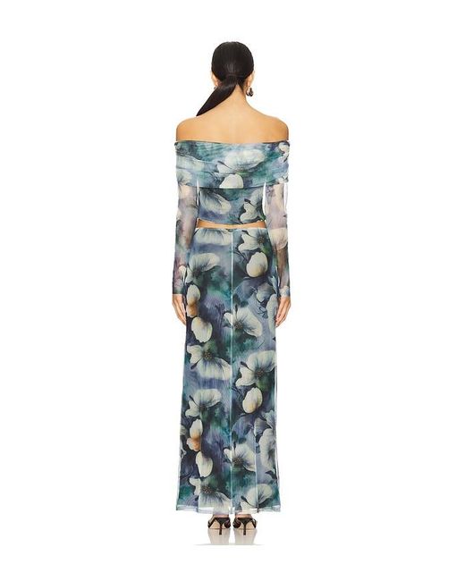 MORE TO COME Blue Esmeralda Maxi Skirt Set