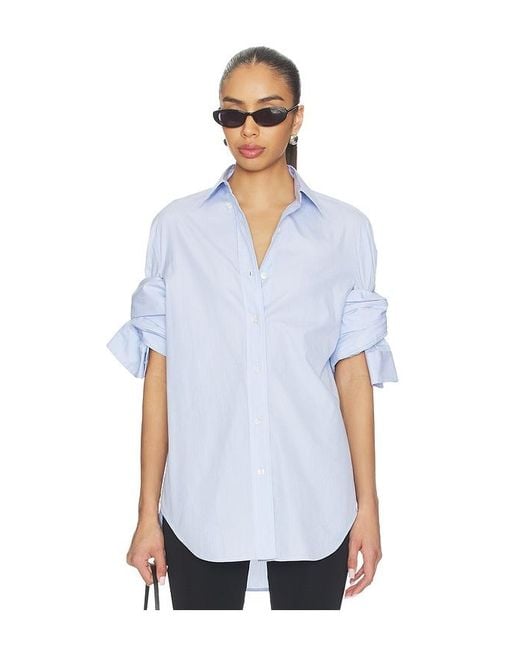 Monse White Knotted Sleeve Shirt