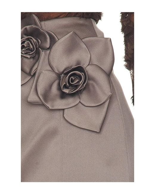 AKNVAS Gray Liva Satin Skirt