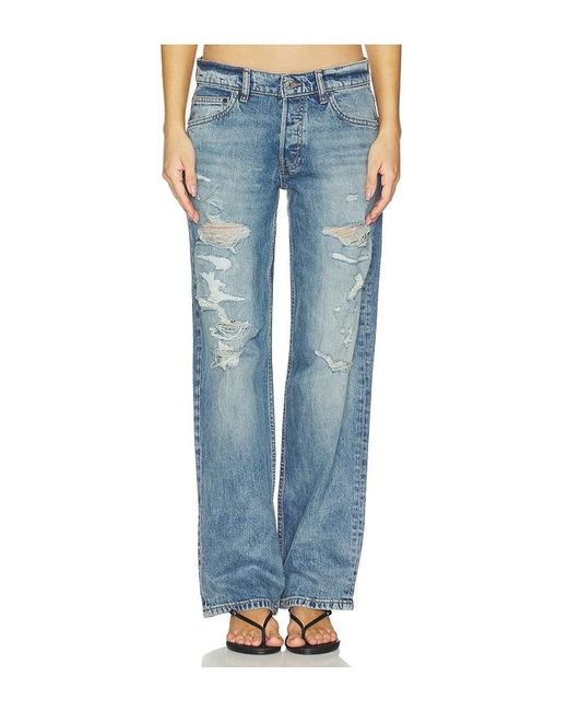 EB DENIM Blue Low Rise Baggy Jeans