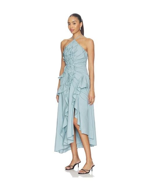 AMUR Blue Ottavia Ruffle Dress