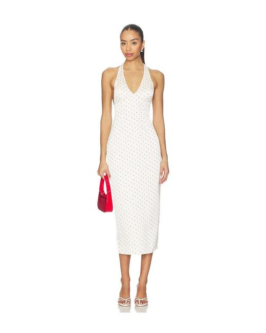 MORE TO COME White Zaia Halter Midi Dress
