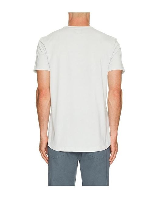 Cuts White Curve Hem Tee for men