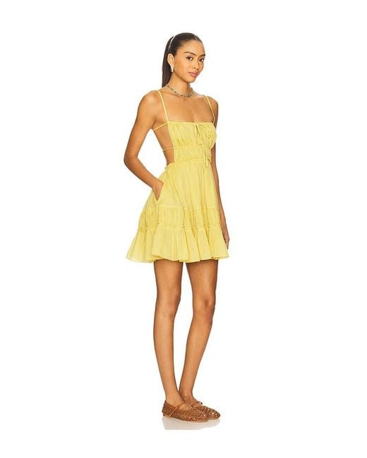 Free People Yellow X Free-Est Taking Sides Mini Dress