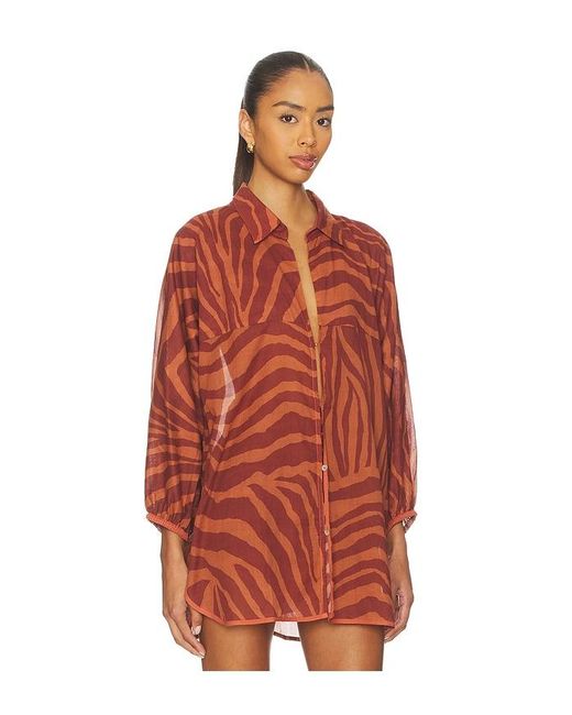 ViX Red Mori Long Sleeve Blouse